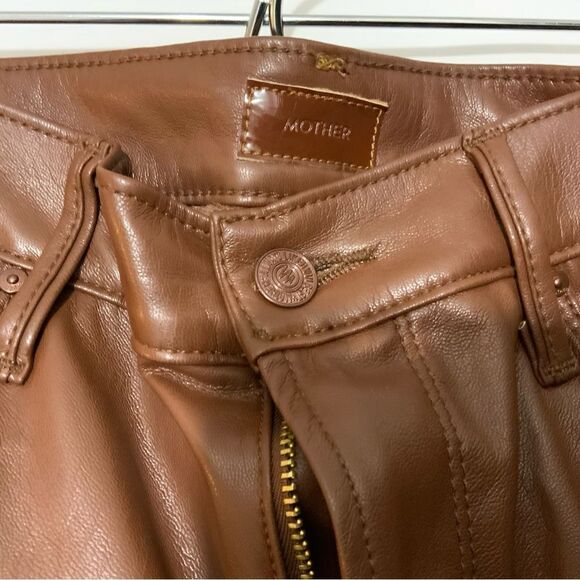 MOTHER The Mid Rise Dazzler Ankle Faux Leather Jeans 29 - Picture 8 of 10